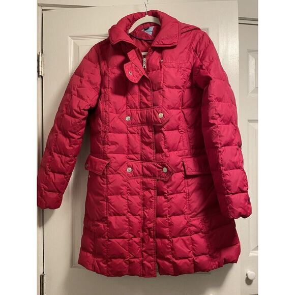 Tommy Hilfiger Red Puffer Jacket Size M Down/Feathers - 20” Chest; 34” Length - Picture 2 of 8